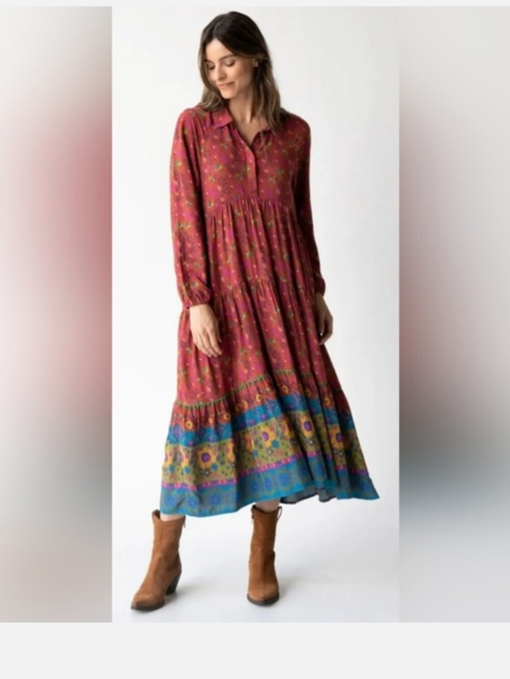 New Natural Life Rebecca Tunik Maxi Dress Small